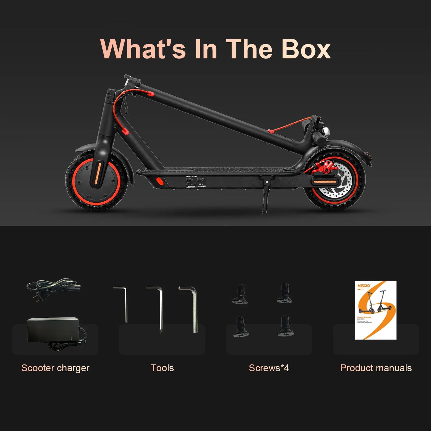 HEZZO 36v 350W 10.4Ah 15.6MPH Electric Scooter