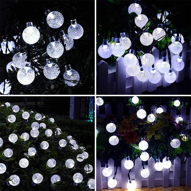 Solar Crystal Globe LED String Lights