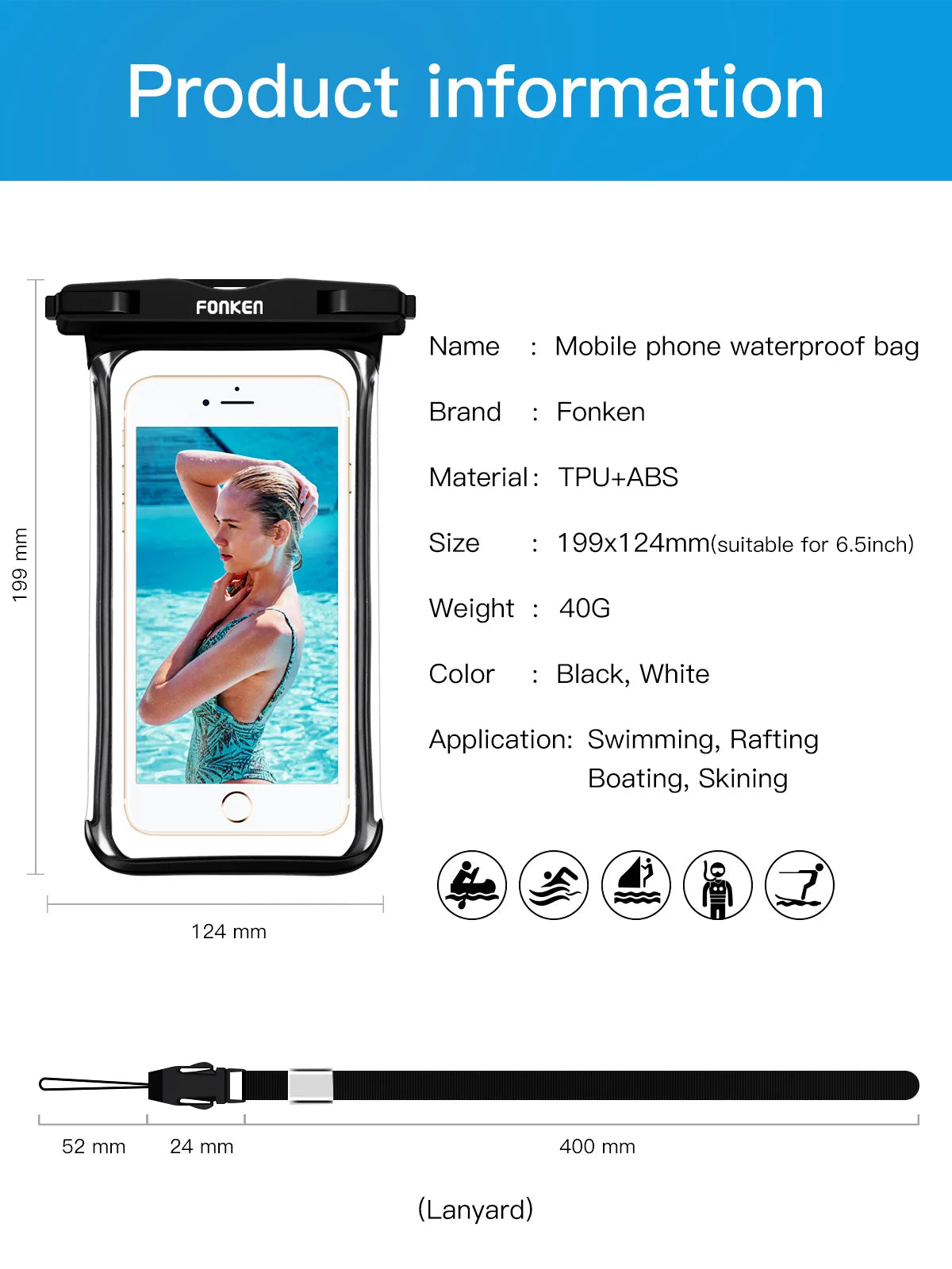 Full View Waterproof Case for Phone Underwater Snow Rainforest Transparent Dry Bag Swimming Pouch Big Mobile Phone Covers