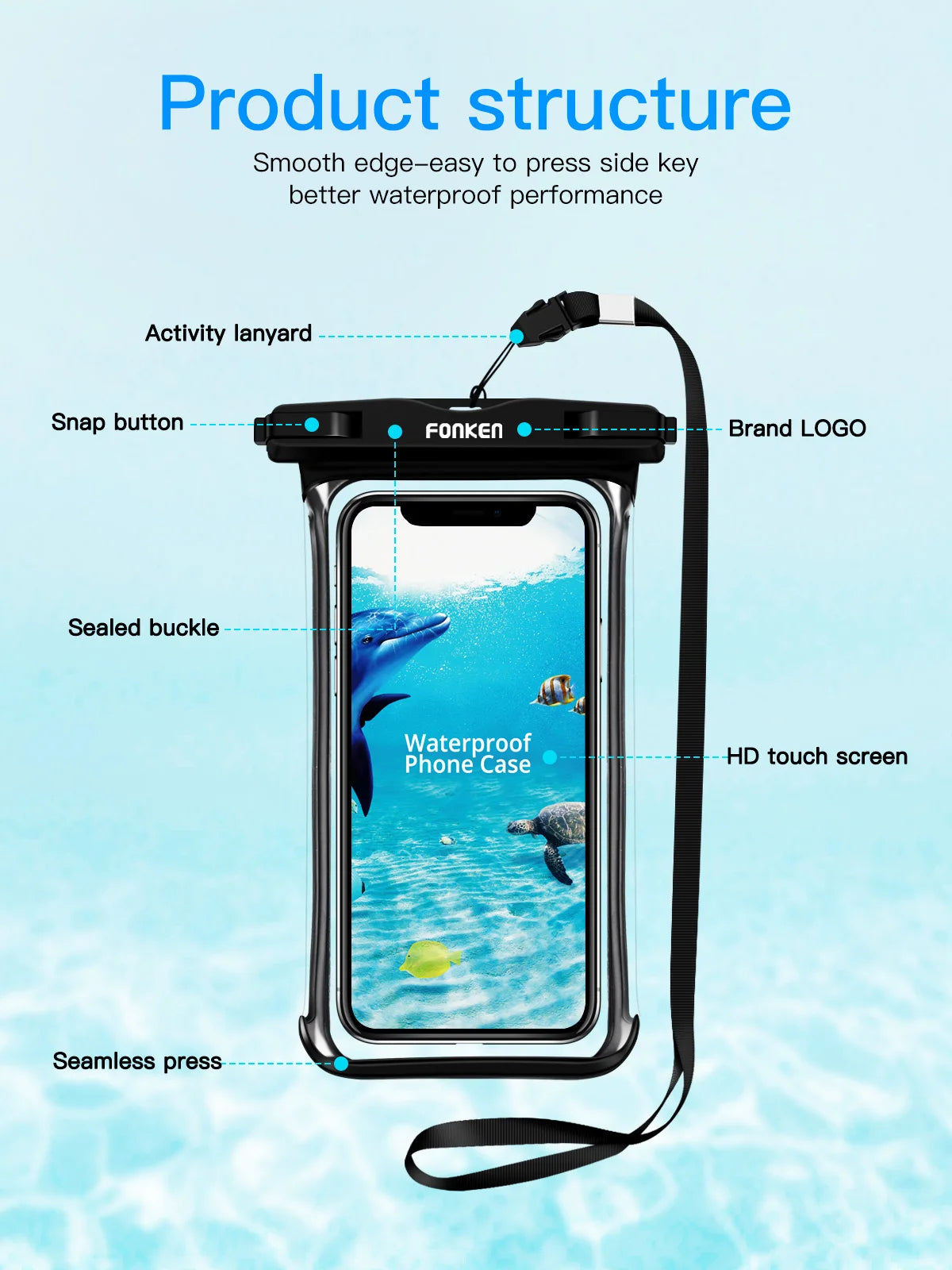 Full View Waterproof Case for Phone Underwater Snow Rainforest Transparent Dry Bag Swimming Pouch Big Mobile Phone Covers