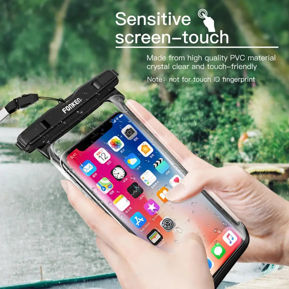 Full View Waterproof Case for Phone Underwater Snow Rainforest Transparent Dry Bag Swimming Pouch Big Mobile Phone Covers