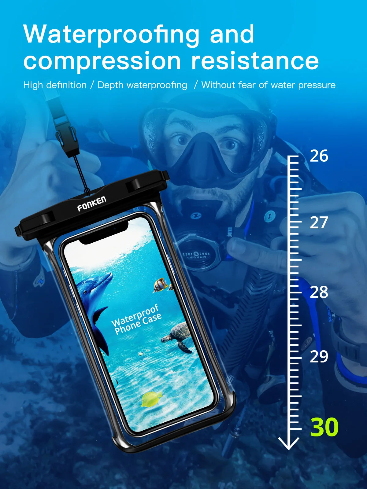 Full View Waterproof Case for Phone Underwater Snow Rainforest Transparent Dry Bag Swimming Pouch Big Mobile Phone Covers