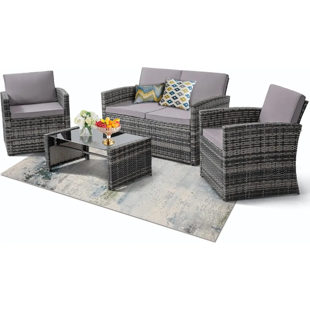 4 Piece Patio Parlor Set