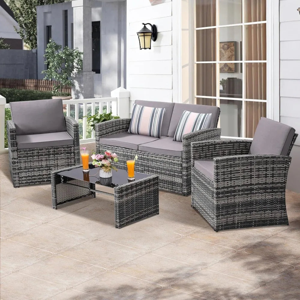 4 Piece Patio Parlor Set