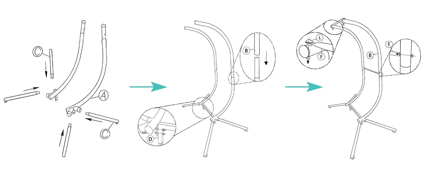 Double Egg Swing Chair with Stand, 2 Person