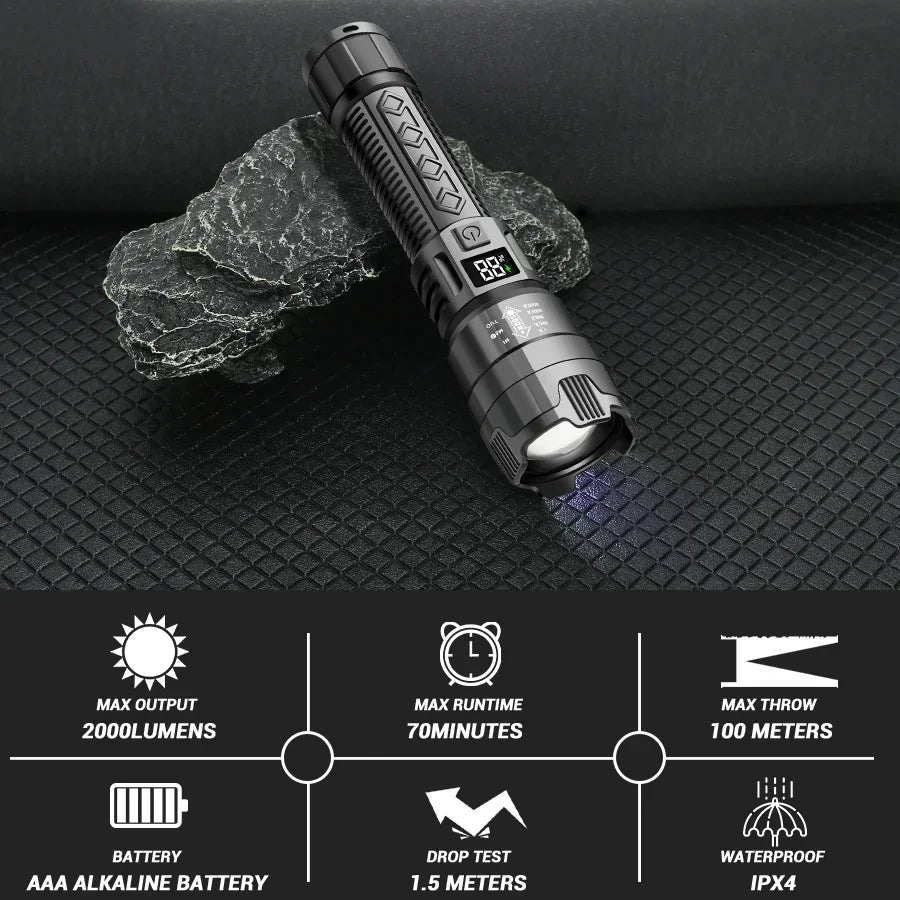 High Power Rechargeable LED Flashlight