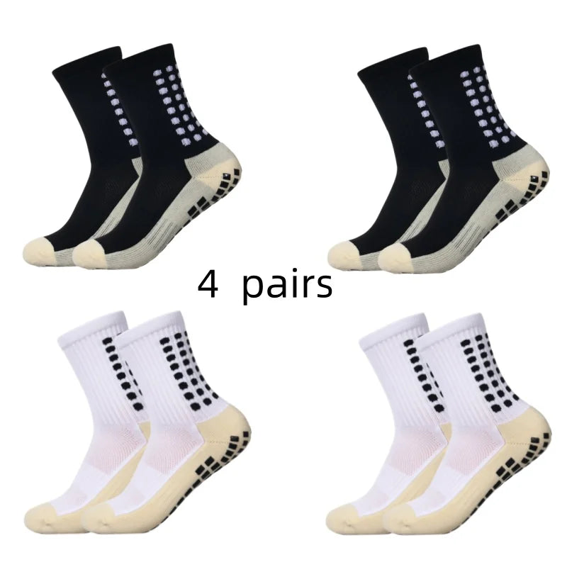 4 pairs of men's soccer socks non pad football basketball socks