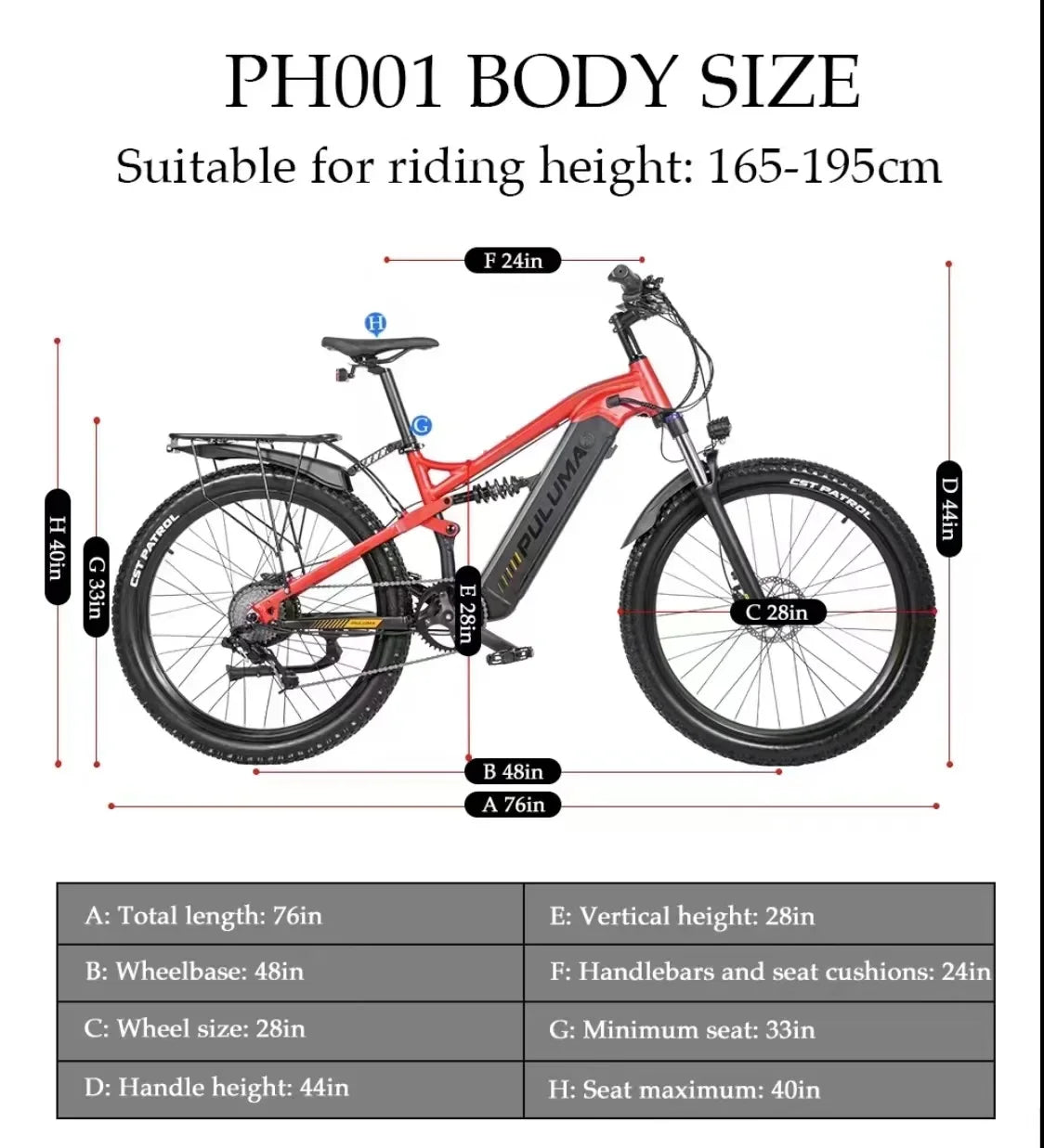 electric bicycle 1000W power 48V 20AH 27.5*2.8 inch tire