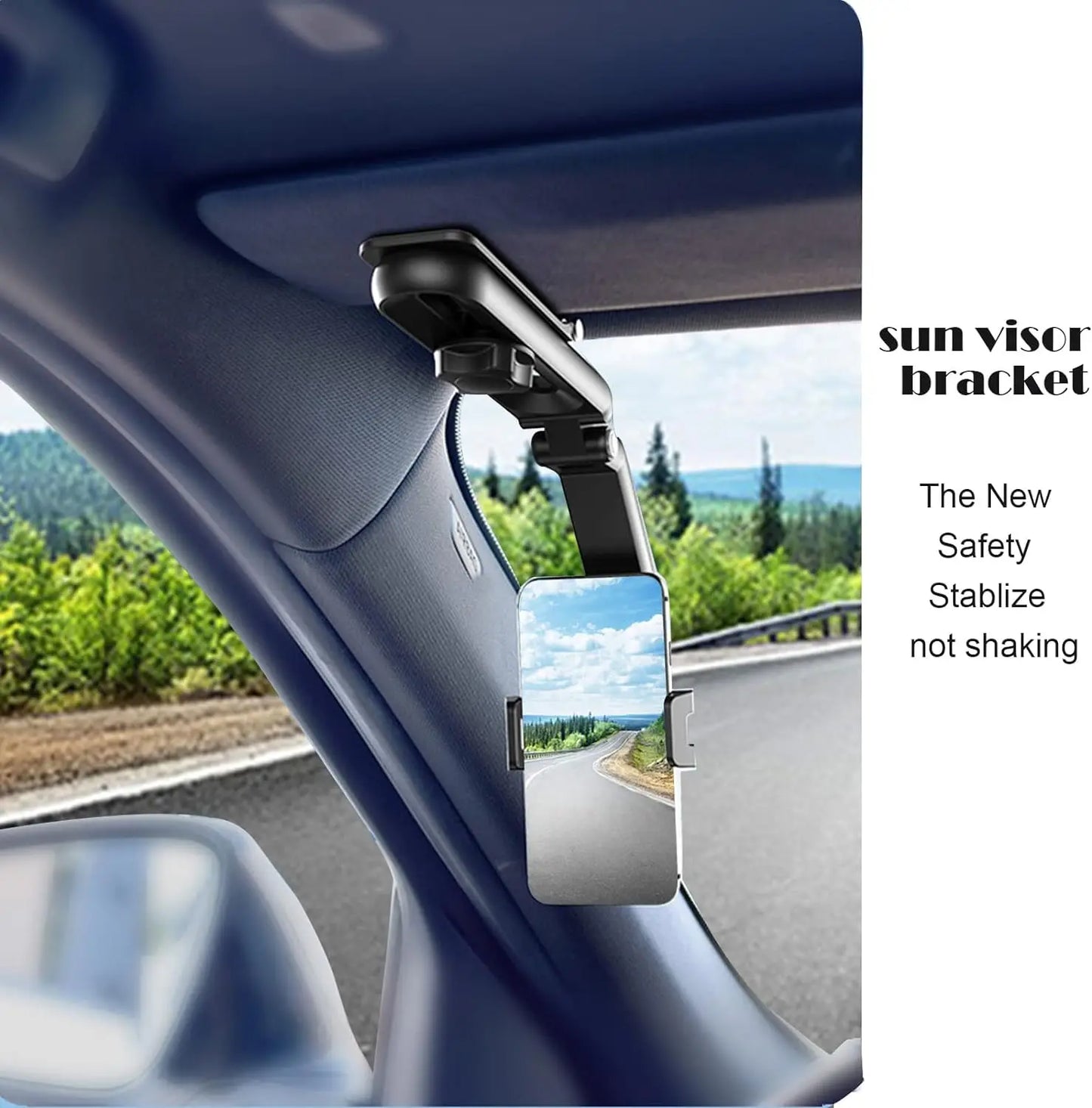 Car Rearview Mirror Phone Holder 1800 Rotate Car Phone Holder Mount Stand Dash Cam GPS Smartphone Bracket