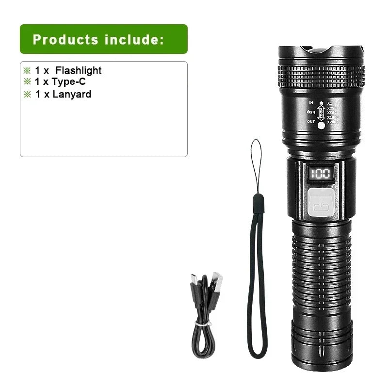 High Power Rechargeable LED Flashlight