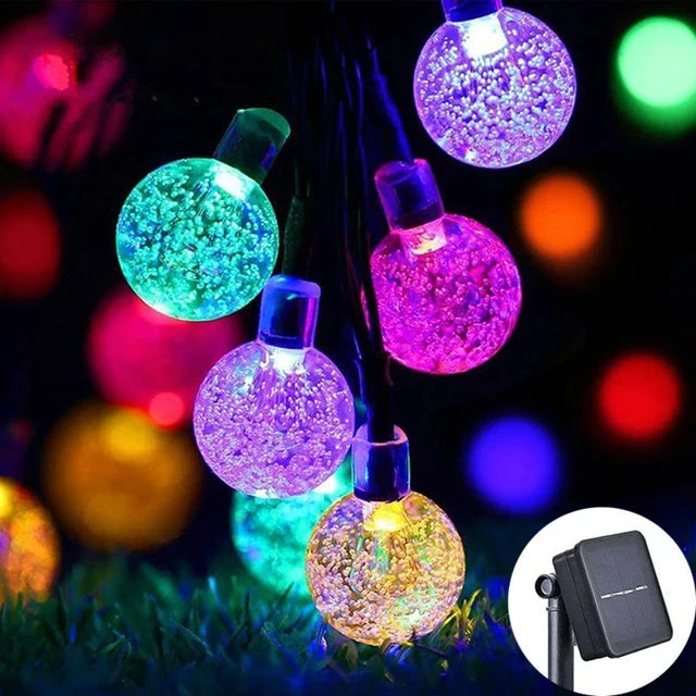 Solar Crystal Globe LED String Lights