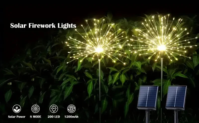 NEW Garedn Solar Fireworks Lights