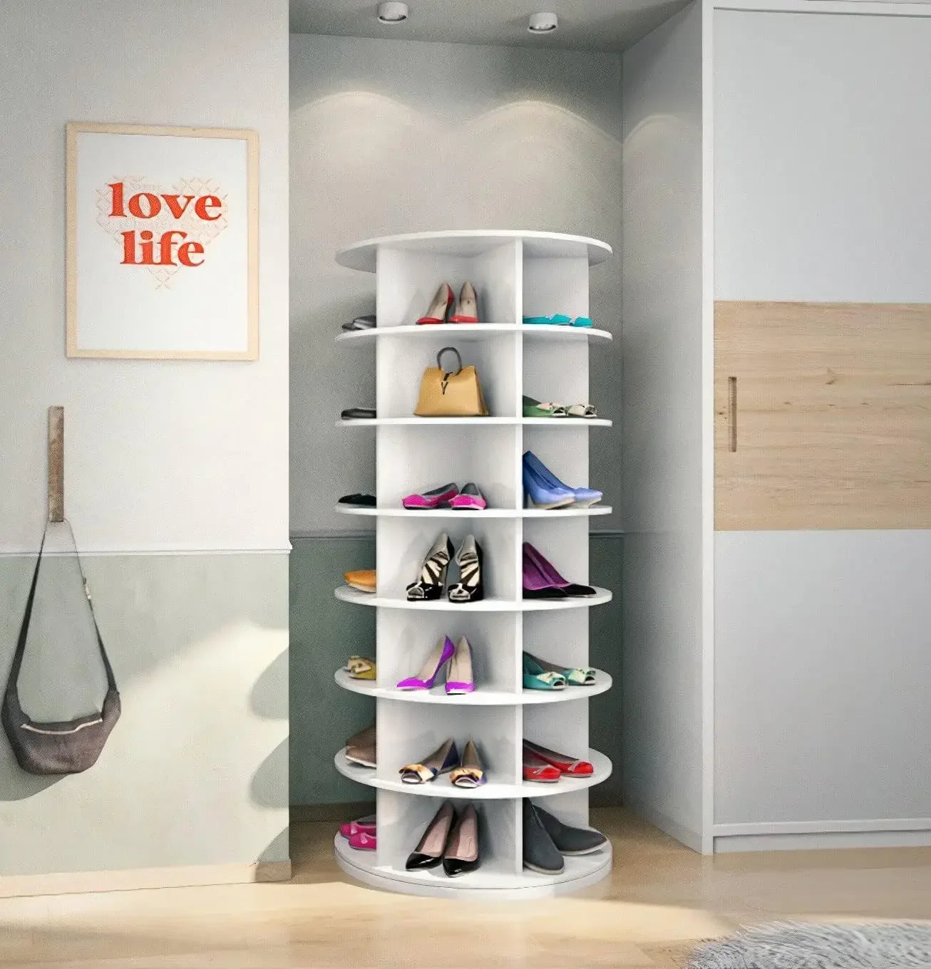 Weinstein storage Rotating shoe rack 360°