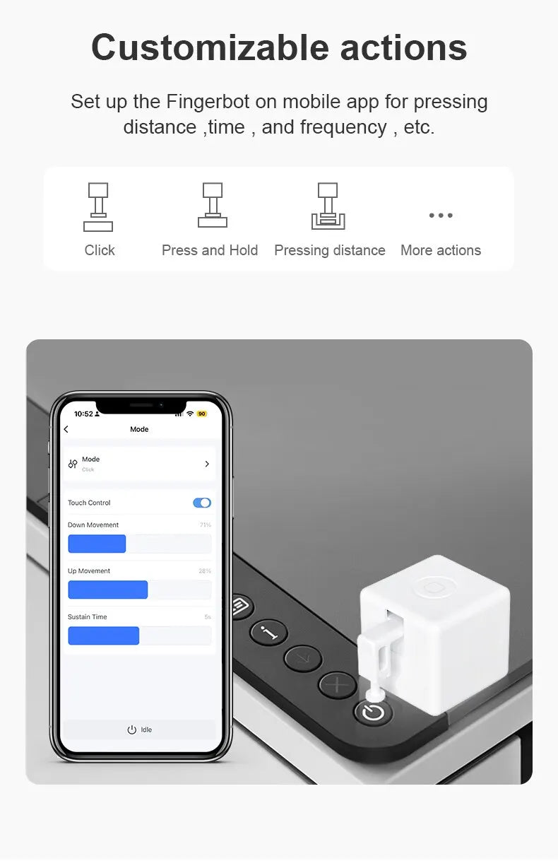 Bluetooth Fingerbot Plus Robot Button Pusher Switch Bot Smart Home