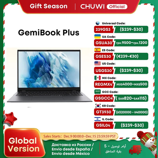 GemiBook Plus Laptop 15.6" Intel N100 Graphics for 12th Gen 1920*1080P 16GB RAM 512GB SSD With Cooling Fan Windows 11