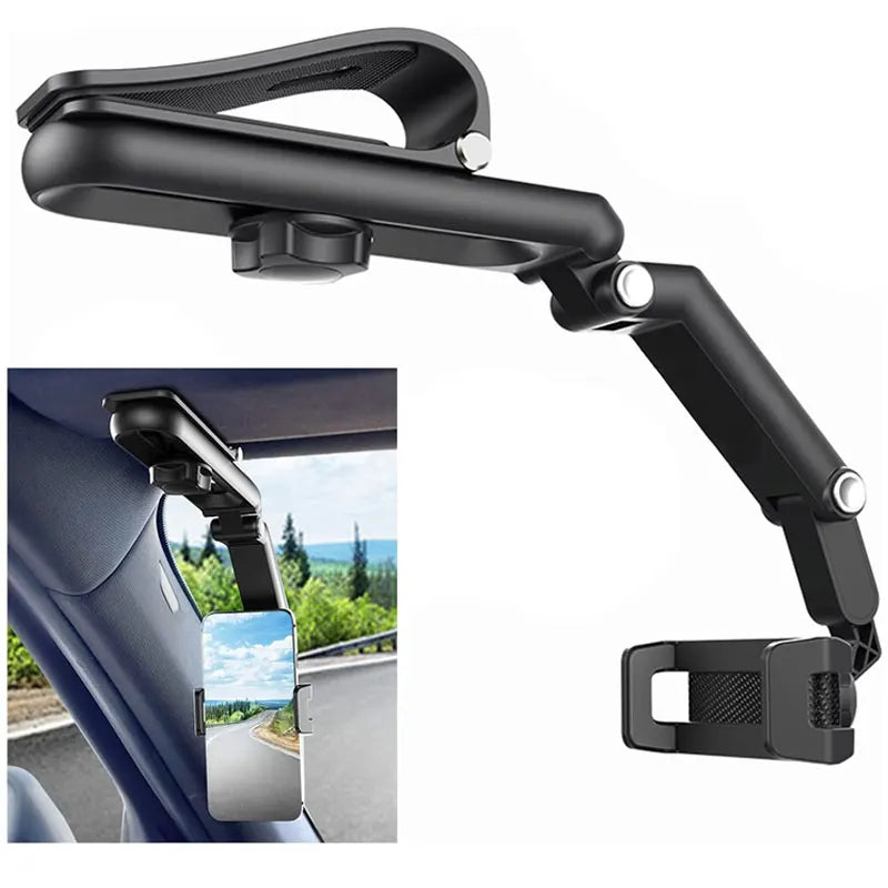 Car Rearview Mirror Phone Holder 1800 Rotate Car Phone Holder Mount Stand Dash Cam GPS Smartphone Bracket