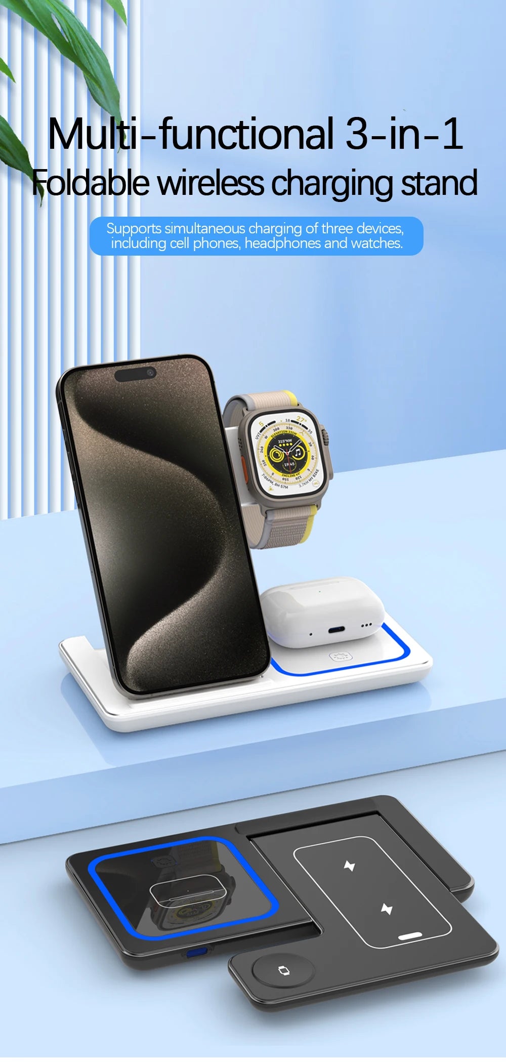 30W LED Fast Wireless Charger Stand