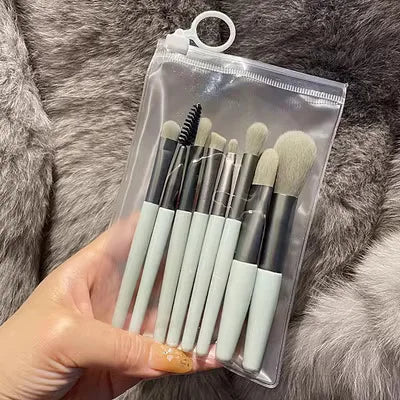 purpleflower holly leaf makeup brush suit soft hair face powder highlight blush brush eye shadow brush full set of beauty