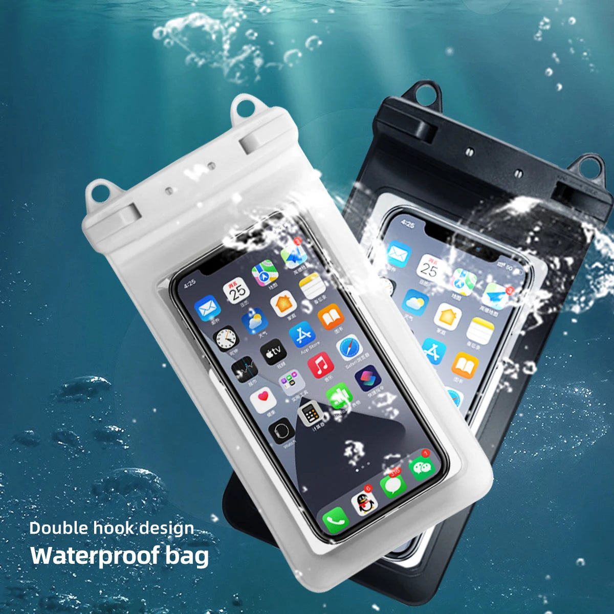 Full View Waterproof Case for Phone Underwater Snow Rainforest Transparent Dry Bag Swimming Pouch Big Mobile Phone Covers