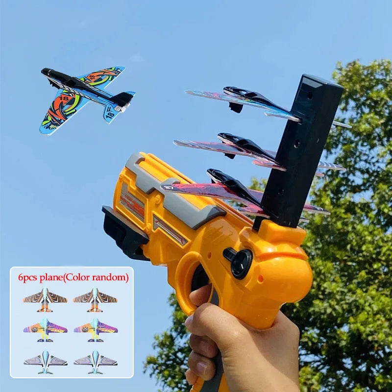 Airplane Launcher Bubble Catapult With 6 Small Plane Toy