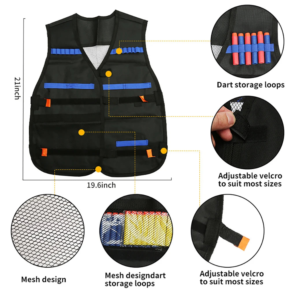 Kids Tactical Vest Kit Nerf Guns