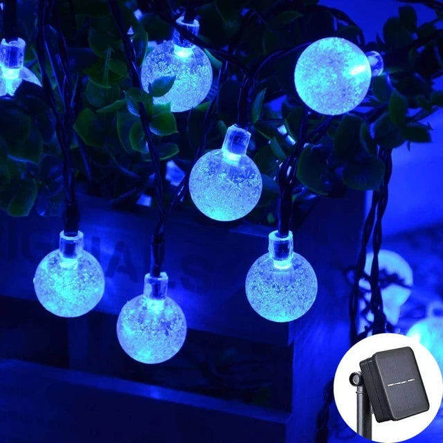 Solar Crystal Globe LED String Lights