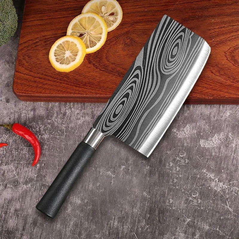 Laser Damascus Pattern Utility Kitchen Knives Scissors