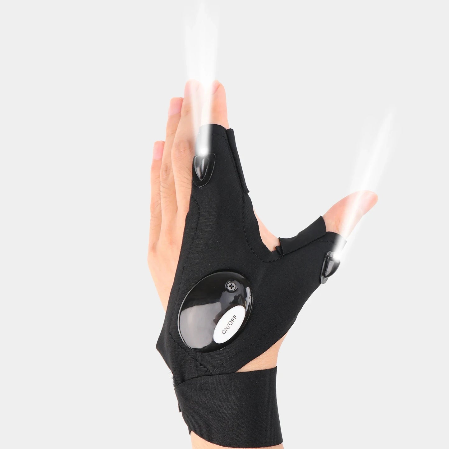 LED Half Finger Glove for Men Women Waterproof Night