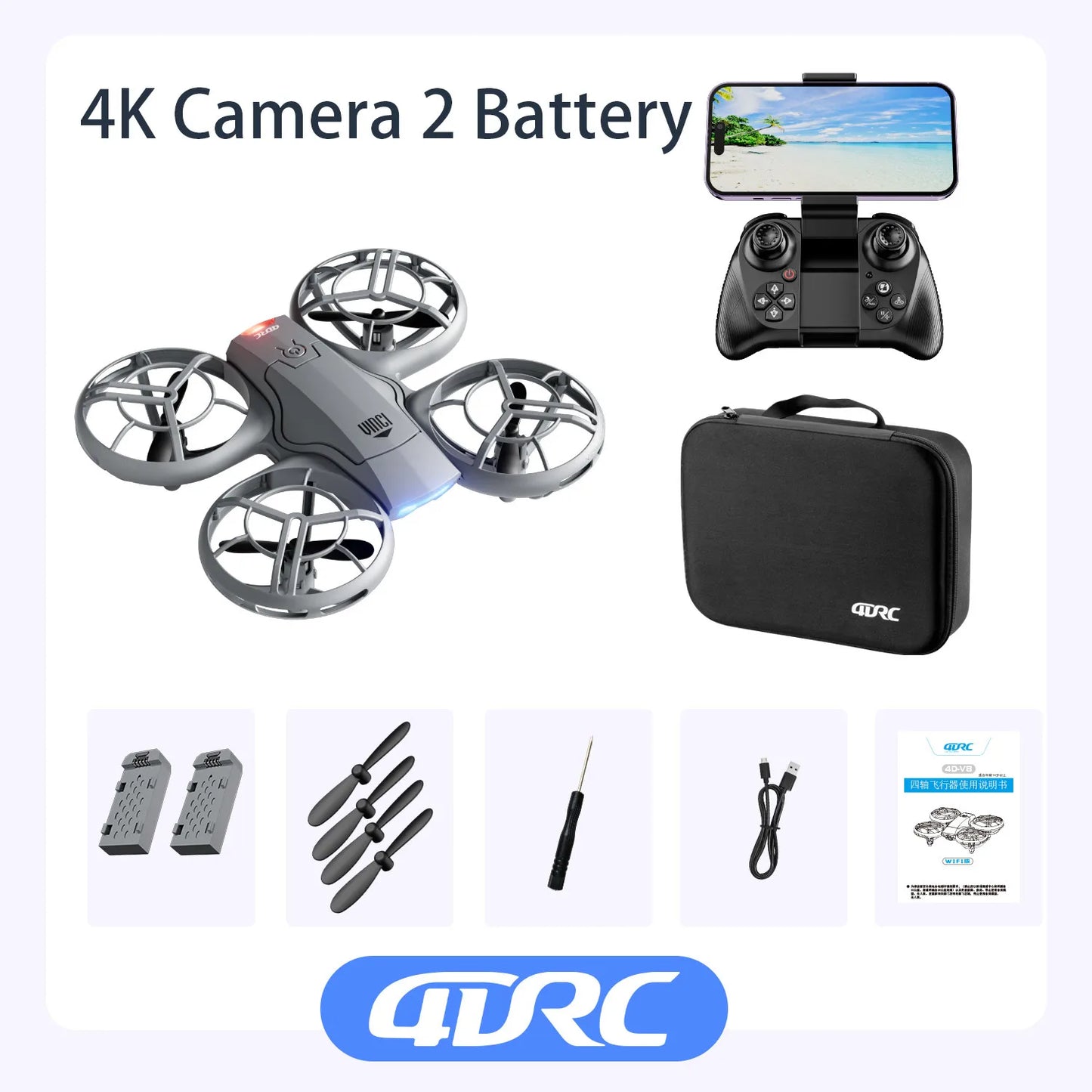 V8 New Mini Drone 4k profession HD 1080P Wide Angle Camera