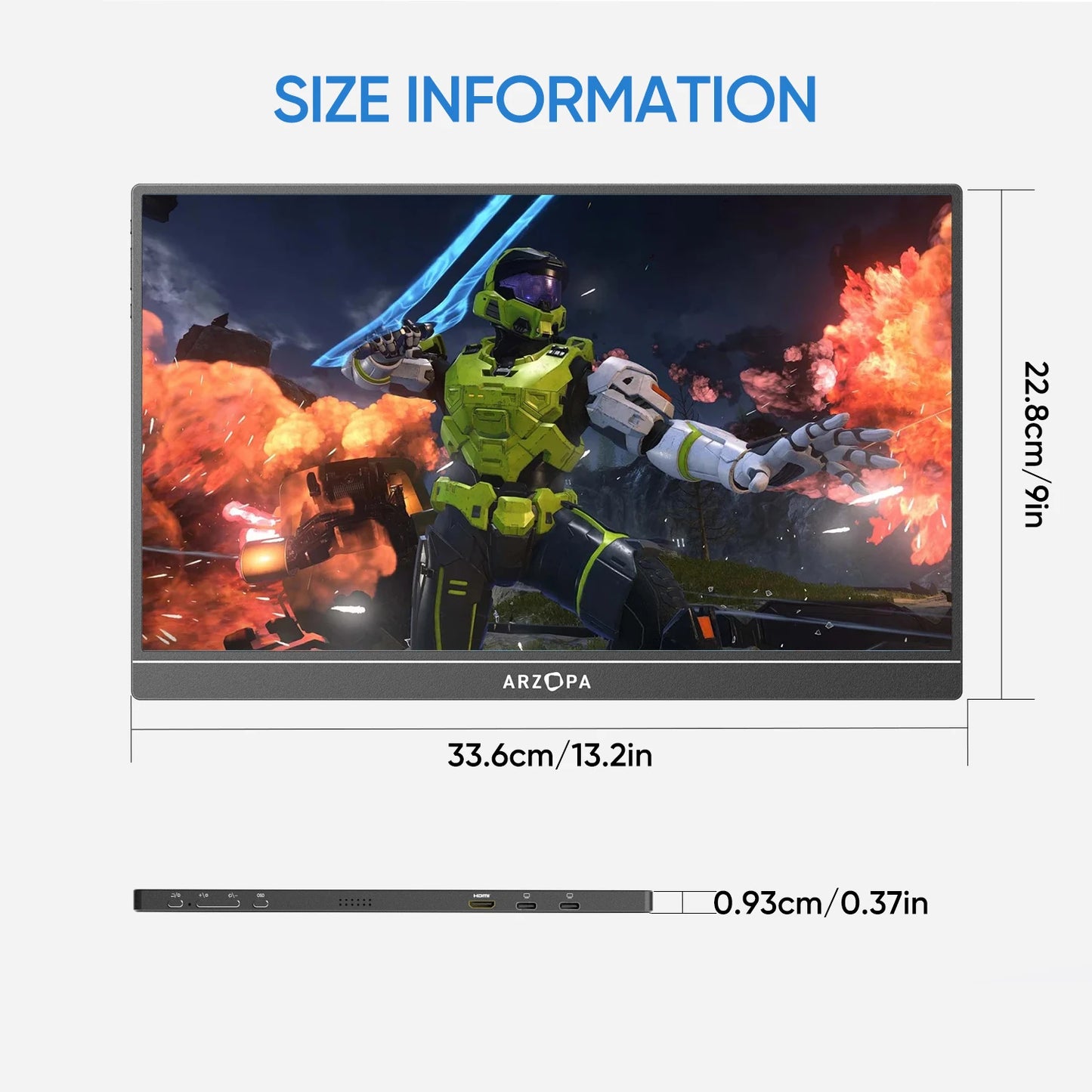 ARZOPA 16.1 inch 100% sRGB 144Hz Gaming Monitor  Laptop