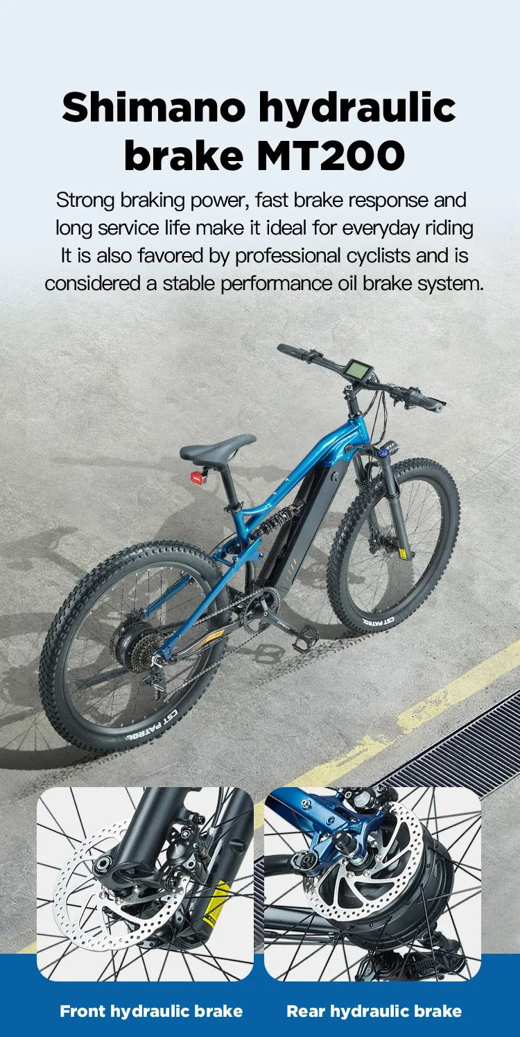 electric bicycle 1000W power 48V 20AH 27.5*2.8 inch tire