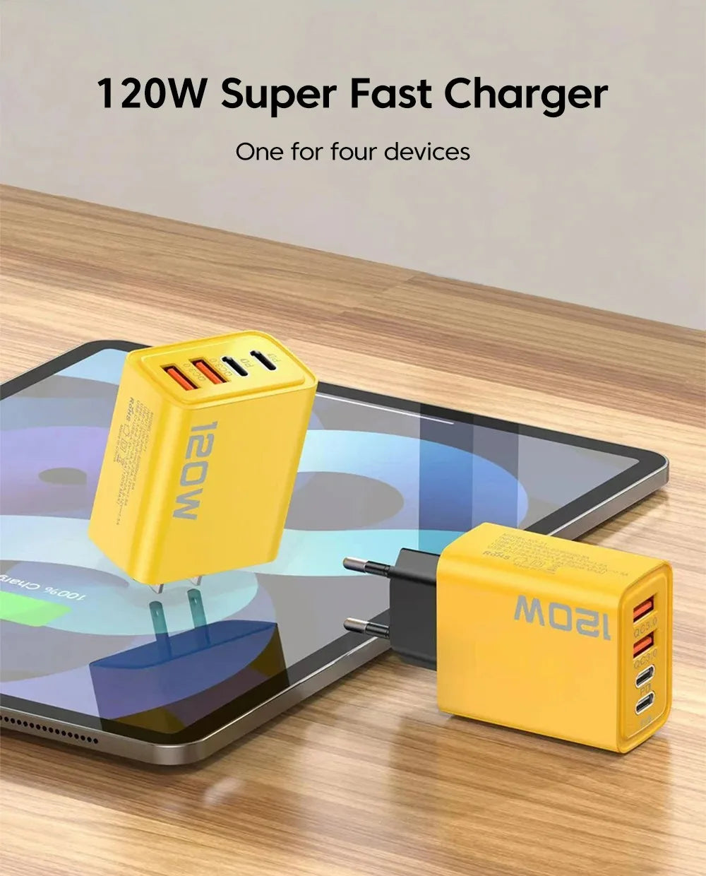 4 Ports USB C Fast Charger