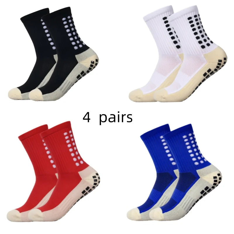 4 pairs of men's soccer socks non pad football basketball socks