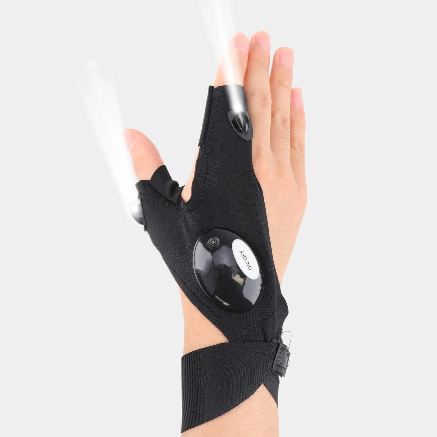 LED Half Finger Glove for Men Women Waterproof Night