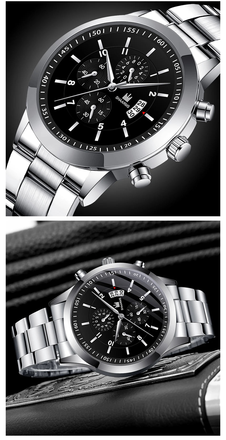 Fashion Mens Stainless Steel Watches Luxury