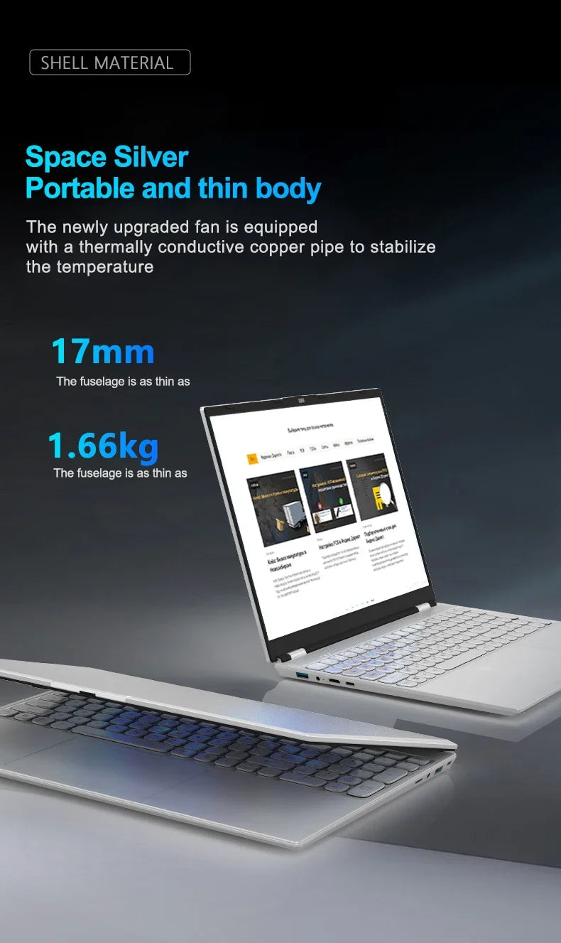 New 16" Inch 4K Laptop, 120 Hz ultra-clear screen, Windows 11 Pro Portable PC Gaming notebooks 32GB 2TB fingerprint unlock