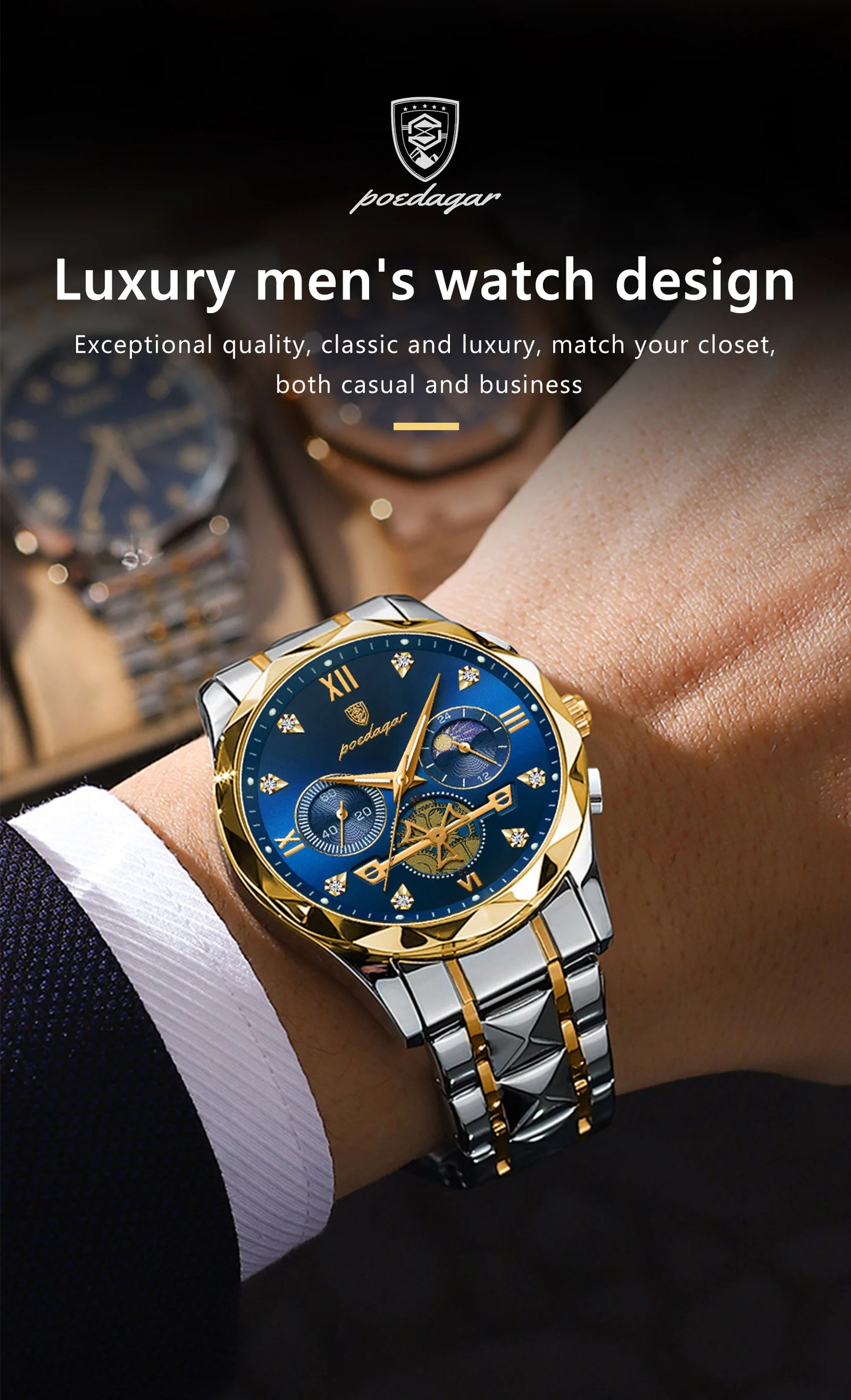 POEDAGAR Luxury Man Wristwatch