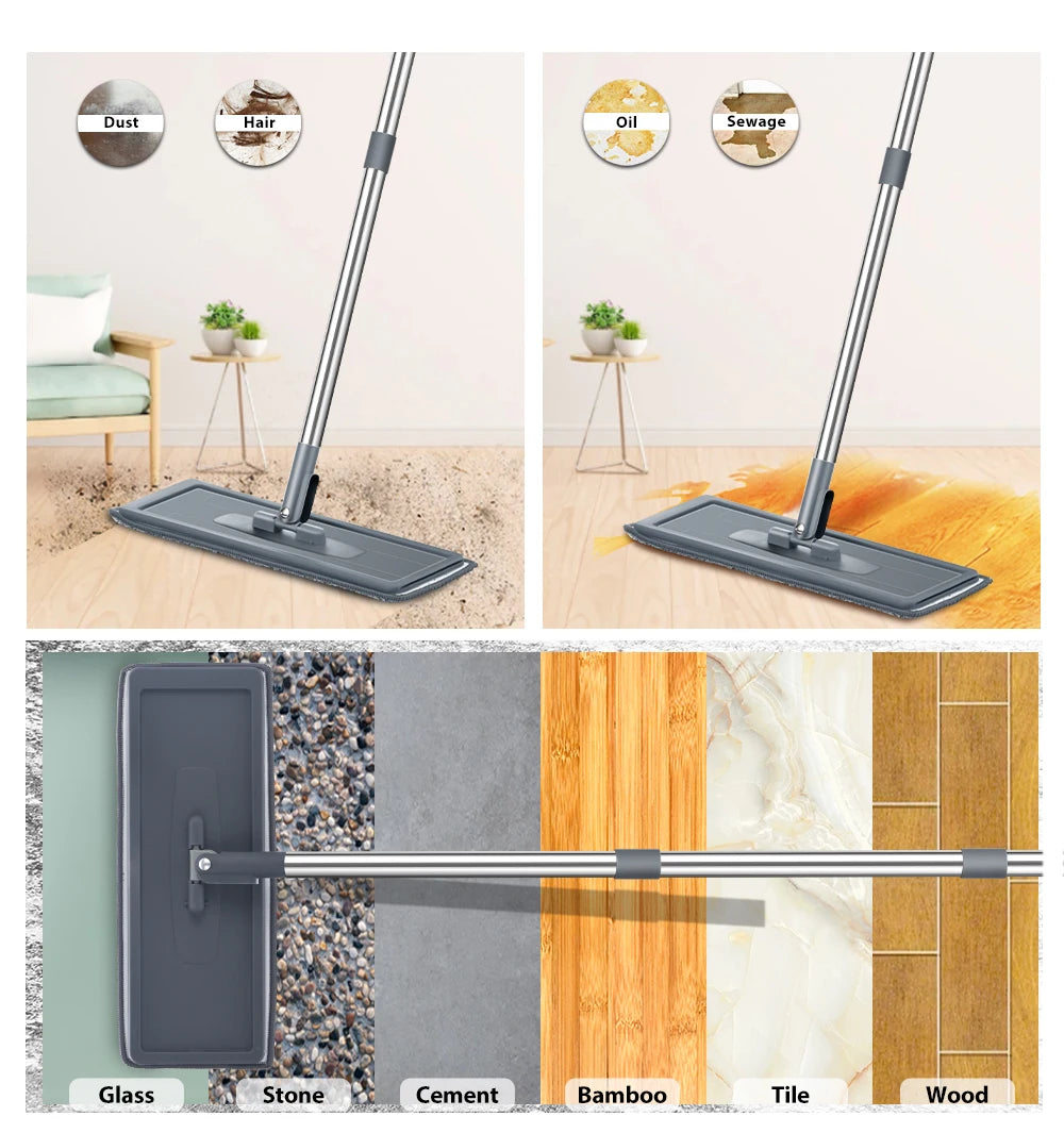 Hand Free Flat Floor Mop