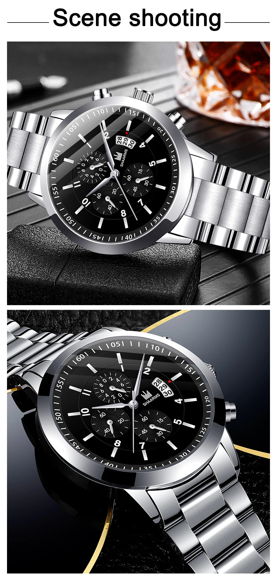 Fashion Mens Stainless Steel Watches Luxury