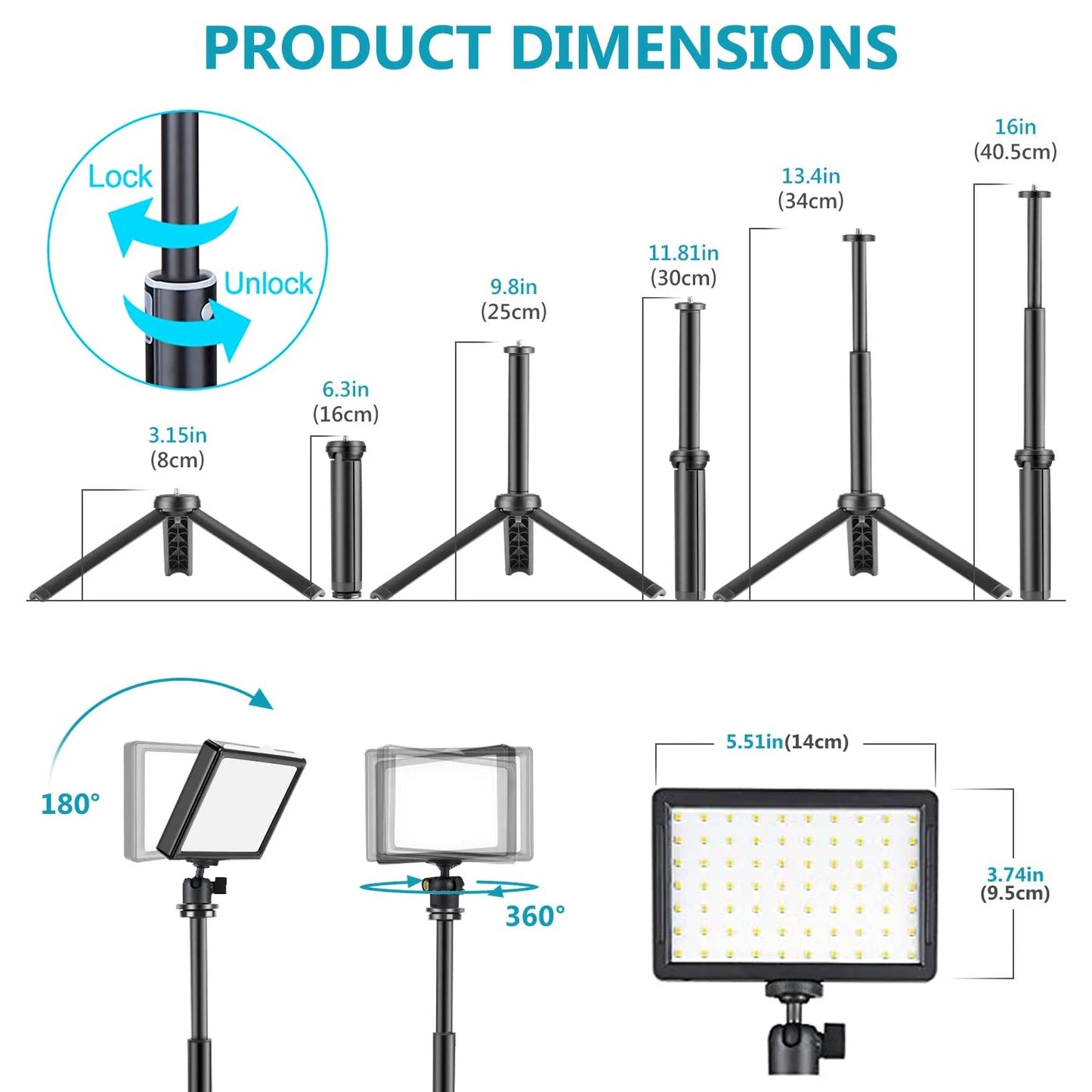 Photography LED Video Light Panel Lighting Photo Studio Lamp