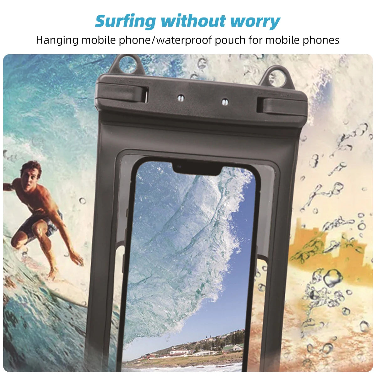 Full View Waterproof Case for Phone Underwater Snow Rainforest Transparent Dry Bag Swimming Pouch Big Mobile Phone Covers