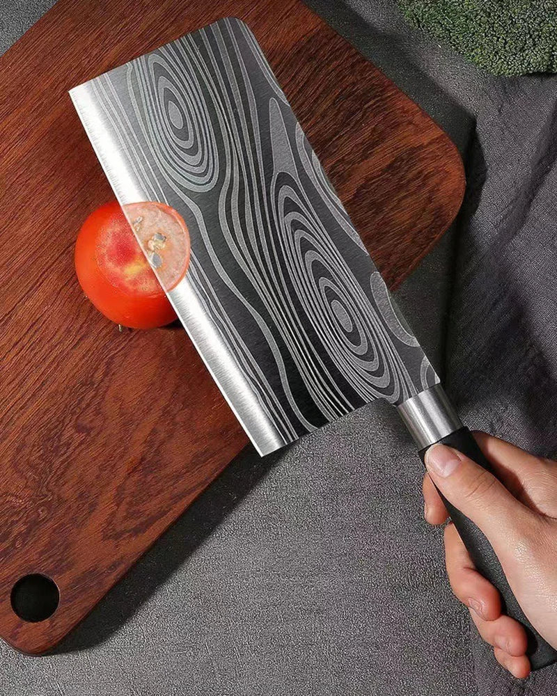 Laser Damascus Pattern Utility Kitchen Knives Scissors