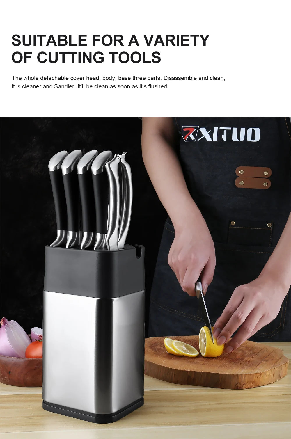 Stainless Steel Standing Knife Holder for 1-10pcs