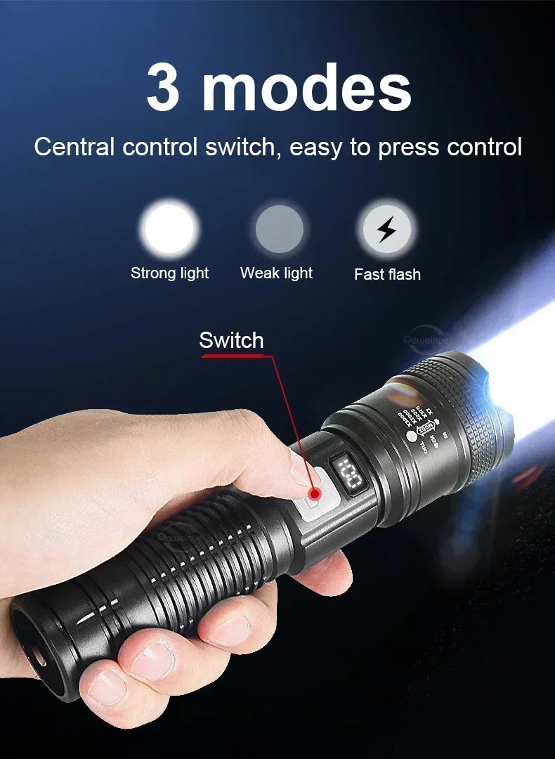 High Power Rechargeable LED Flashlight