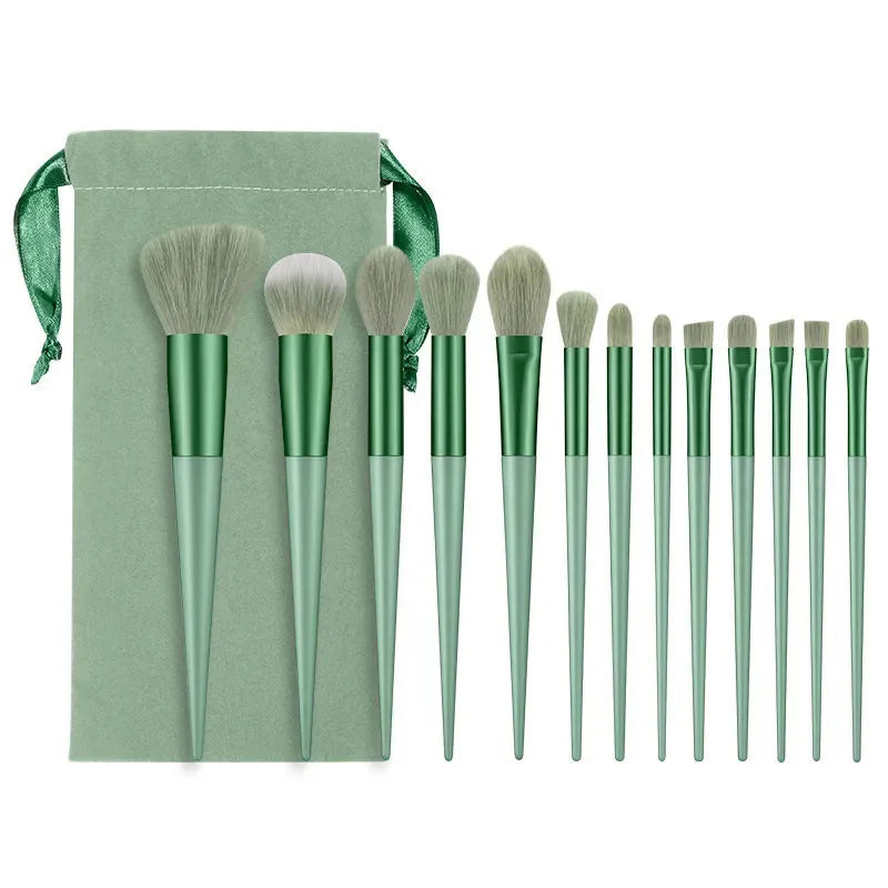 purpleflower holly leaf makeup brush suit soft hair face powder highlight blush brush eye shadow brush full set of beauty