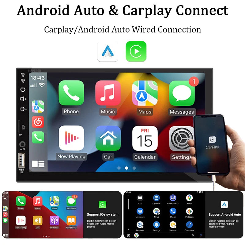 7“ Car Radio Carplay Android Auto