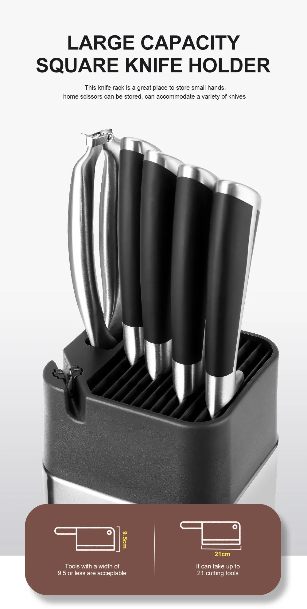 Stainless Steel Standing Knife Holder for 1-10pcs