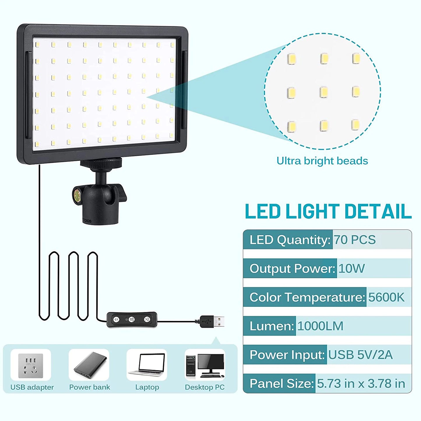 Photography LED Video Light Panel Lighting Photo Studio Lamp