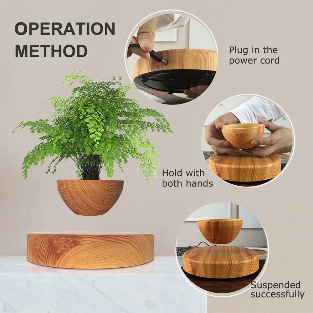 Levitating Air Bonsai Pot Rotation Flower