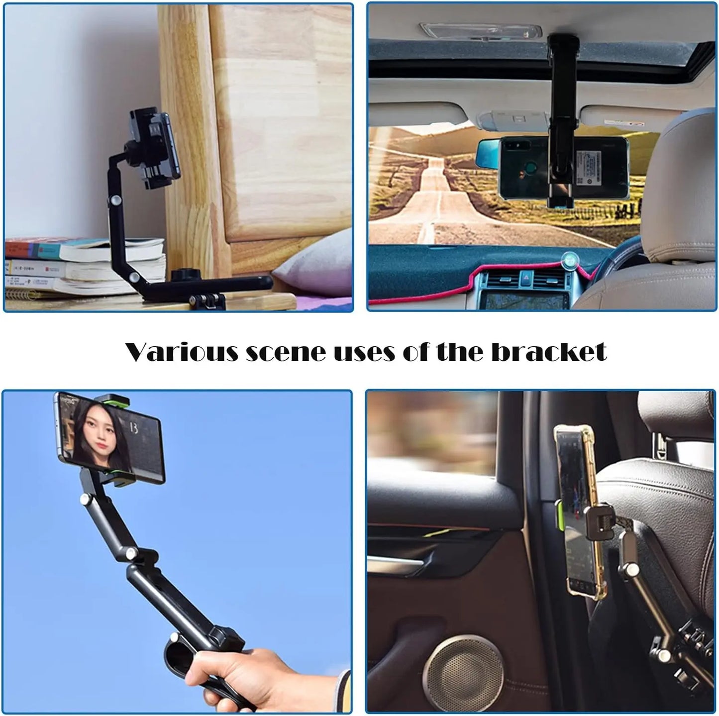 Car Rearview Mirror Phone Holder 1800 Rotate Car Phone Holder Mount Stand Dash Cam GPS Smartphone Bracket